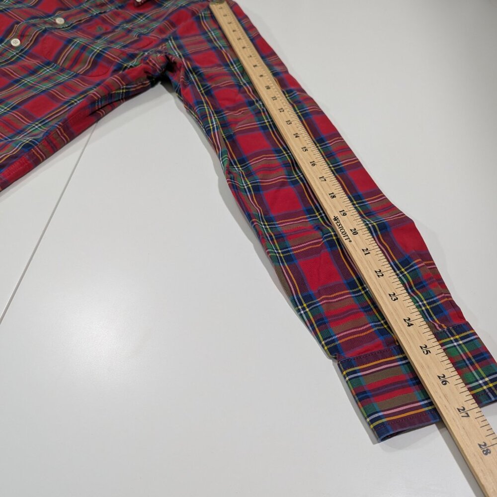 Abercrombie & Fitch Button Down Plaid Shirt Red Green and Blue - Picture 12 of 14